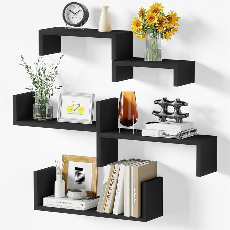Wall Shelves for Bathroom - 4.72"D x 16.73"W x 5.12"H - Weathered Black