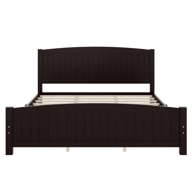 Minimalist Platform Bed with Solid Wood Frame and Strong Support Slats
