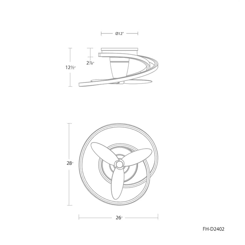 Veloce Indoor or Outdoor 3-Blade 28in Smart Fandelier - 22