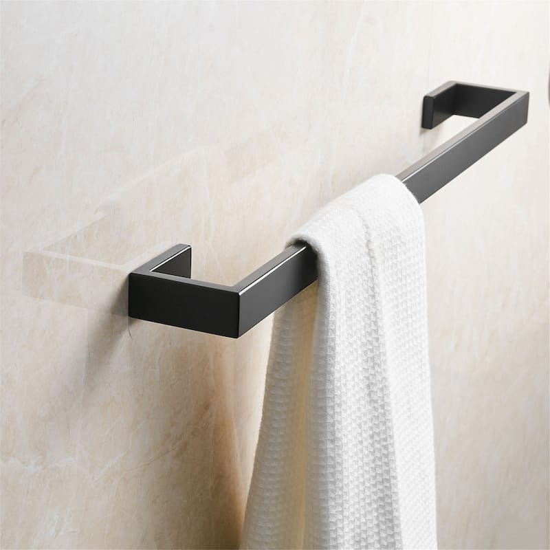 24.4'' Wall Mounted Towel Bar Stainless Steel Bathroom Hardware Hand Towel Rack Bathroom Towel Holder Bathroom Accessories - Matte Black