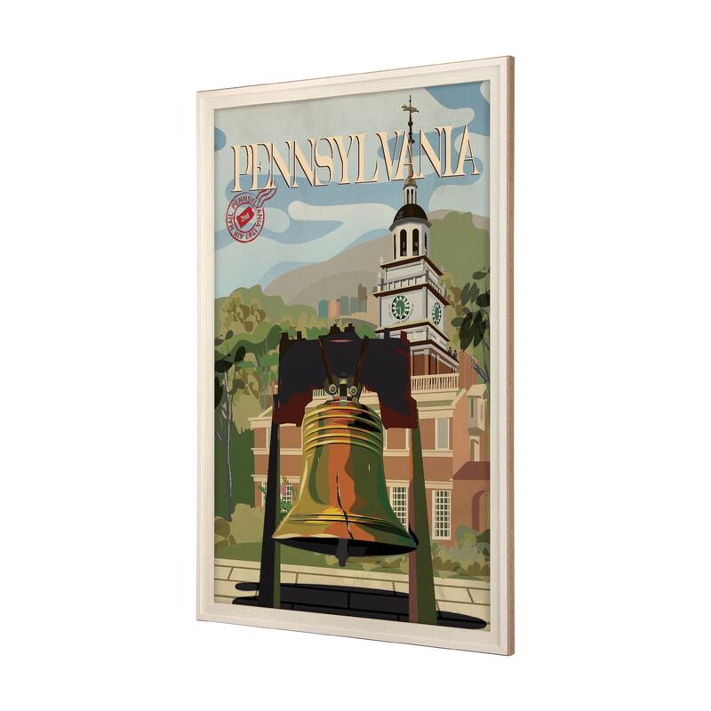 Pennsylvania Go USA by Mercana Studio a Hand Embellished Framed Art Print Series