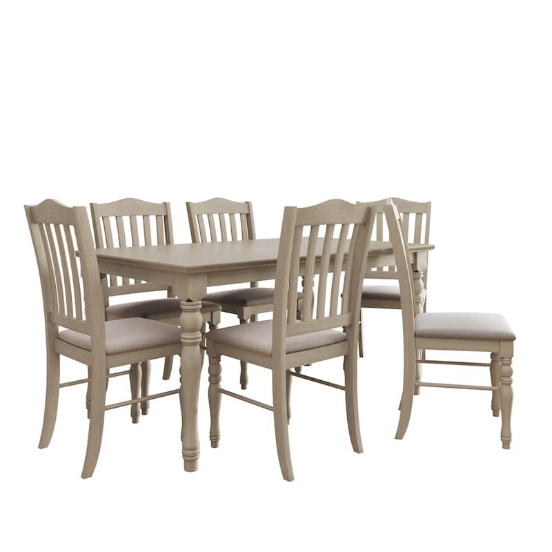 Clayfell 7-Piece Mayfield Dining Set With Turned Legs