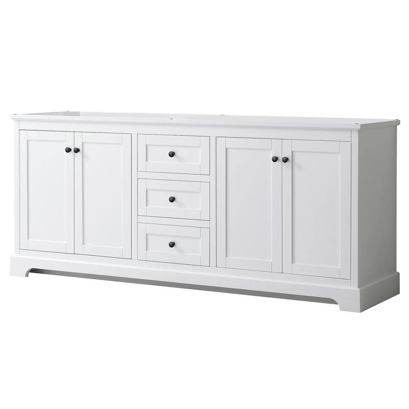 Wyndham Collection Avery 80" Double Free Standing Vanity Cabinet Only