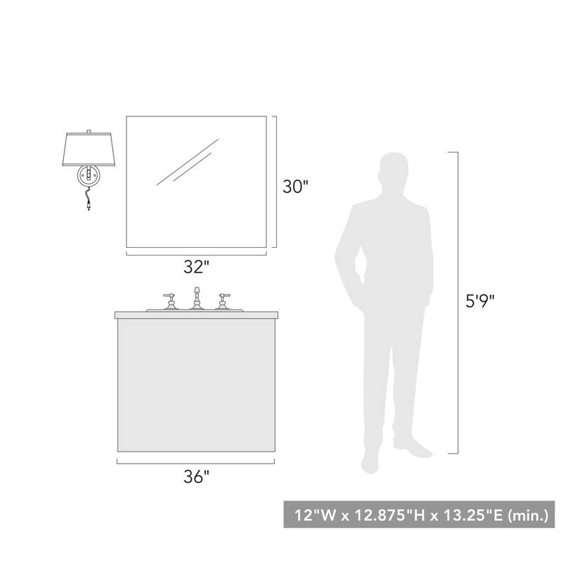 Golden Lighting 3692-A1W WSG Eleanor 13" Tall Hardwired or Plug-In