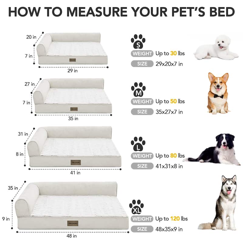 Deconovo Waterproof Orthopedic Dog Sofa Bed with Velvet Cover