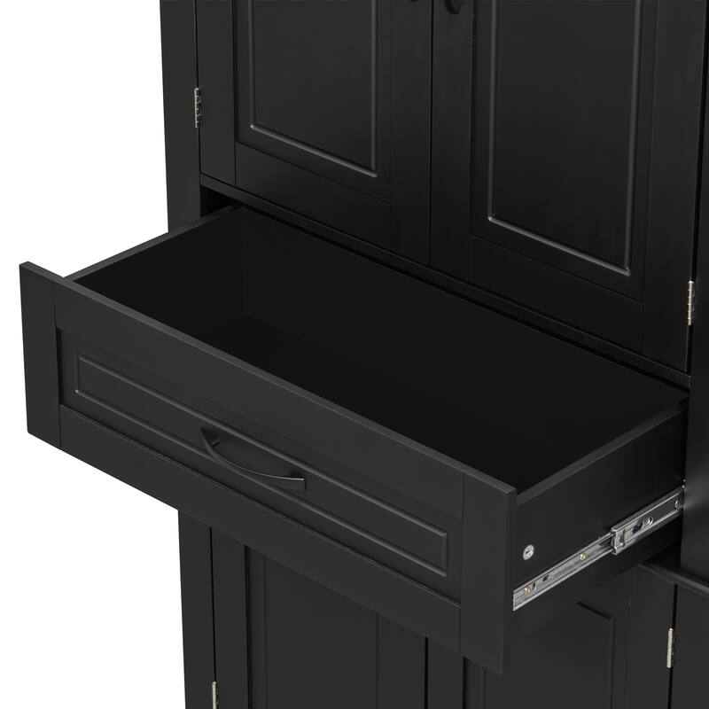 Bathroom Storage Cabinet - Multifunctional Organizer with Slide Rail Drawer & Adjustable Shelf