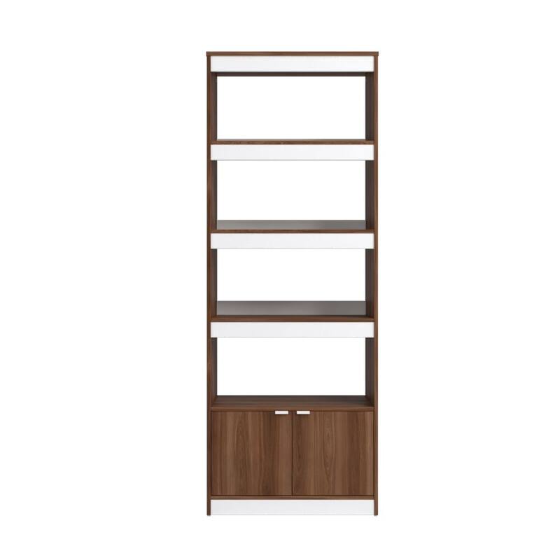 Manhattan Comfort Mid-Century Ratzer 5 Shelf Bookcase