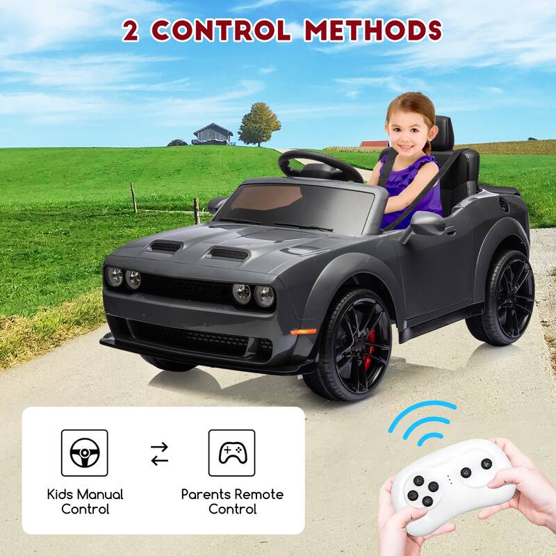 12V Kids' Electric Ride On Car, Licensed Dodge Challenger Electric Car