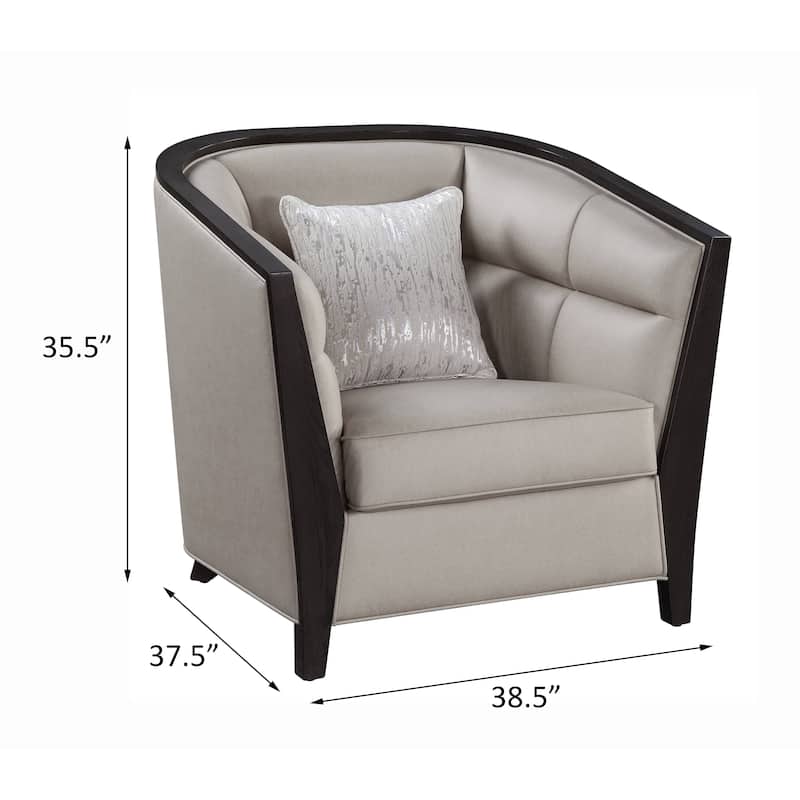 Revelle Beige and Black Chair with Pillow