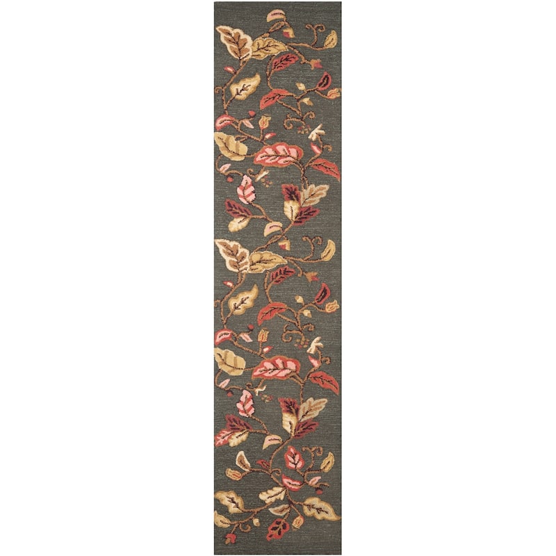 Martha Stewart by SAFAVIEH Autumn Woods Wool/Viscose Rug - 2'3" x 10' Runner - Francesca Black