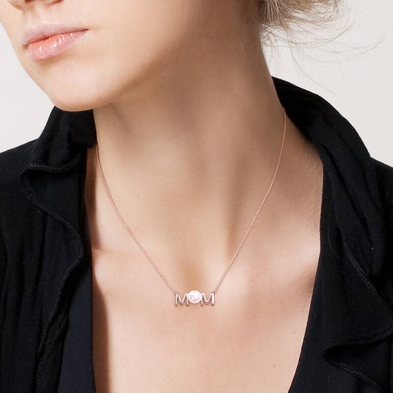 Miadora 7-7.5mm Cultured Freshwater Pearl "MOM" 10k Rose Gold