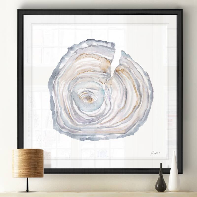 Watercolor Tree Ring II -Black Framed Print