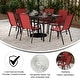 preview thumbnail 20 of 24, Commercial 7 Pc Outdoor Patio Dining Set with Glass Table and 6 Chairs