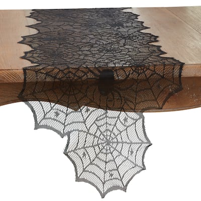 Ghostly Charm Spiderweb Net Table Runner - 18" x 72"