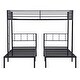 preview thumbnail 4 of 7, Sturdy Metal Triple Twin Bunk Bed with Full-Length Guard Rails and Built-in Ladder - Space-Saving Design