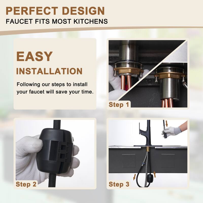 Kitchen Sink Faucet Single-Handle Pull-Out Sprayer Kitchen Faucet