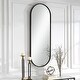 preview thumbnail 4 of 5, Tall Iron Framed Oval Vanity Mirror - 60" - Black