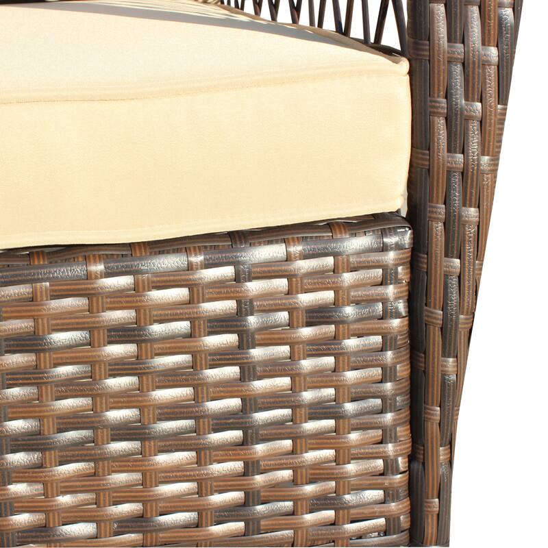 Outdoor Wicker Rocking Chair with Wide Seat, All- Weather Rattan Armchair for Poolside, Garden, Porch, Backyard