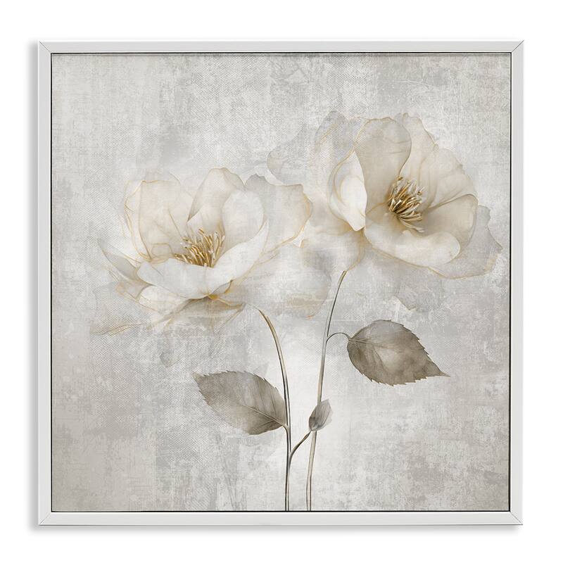 Stupell Blooming Roses Bunch Framed Giclee Art Design By Irene Weisz - 12 x 12 - White