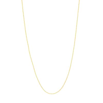 Curata 14k Yellow Gold 0.65mm Rope Chain Necklace (Spring Ring)