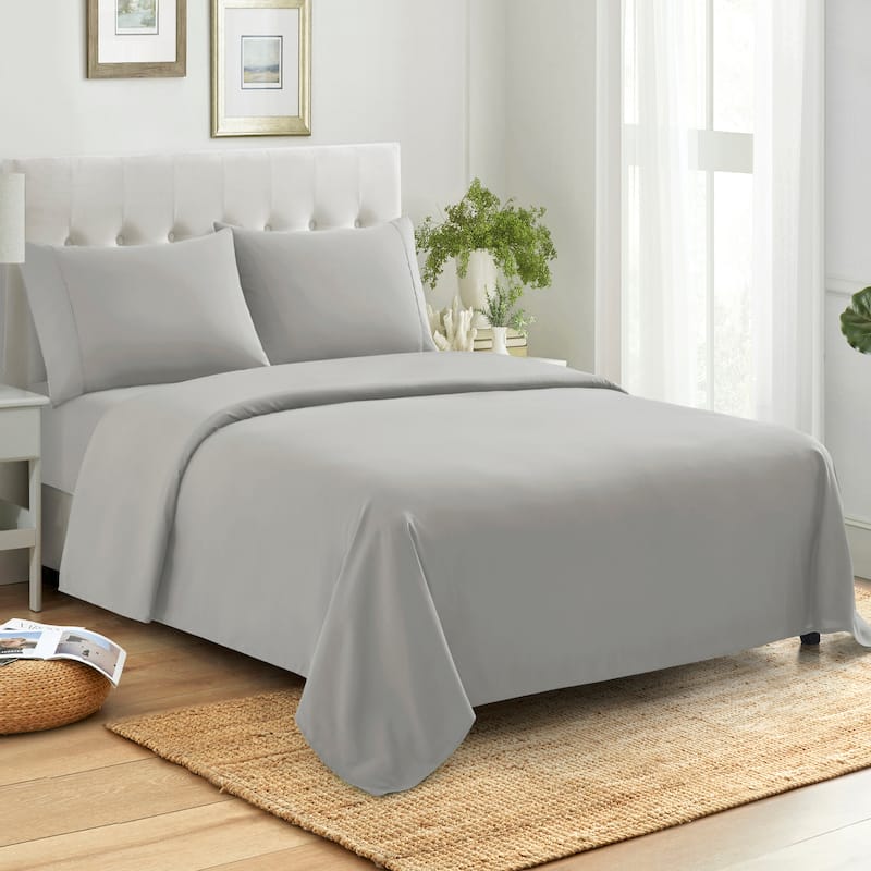 Sweet Home Collection Combed Cotton Percale Sheet Set Made in Egypt 400 TC.