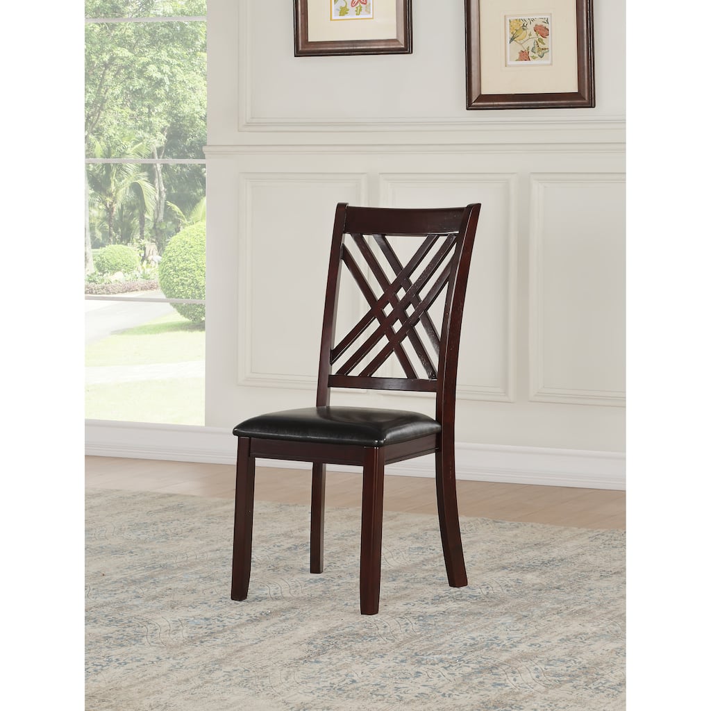 Gracie Black and Espresso Cross Back Side Chairs (Set of 2)