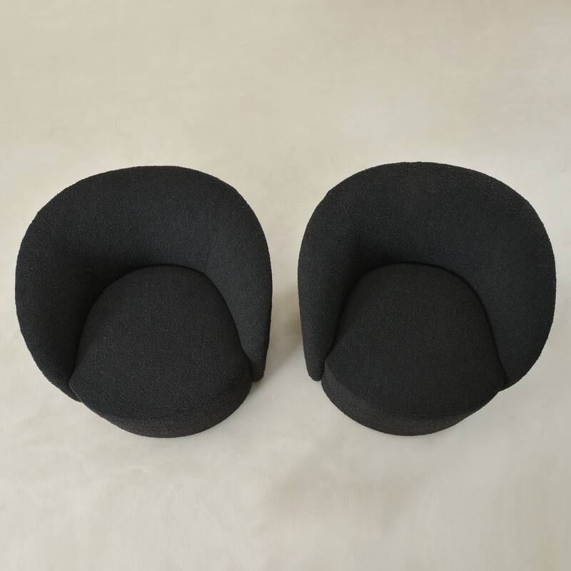 KINWELL 34" Wide Upholstered Swivel Accent Barrel Chair (Set of 2)