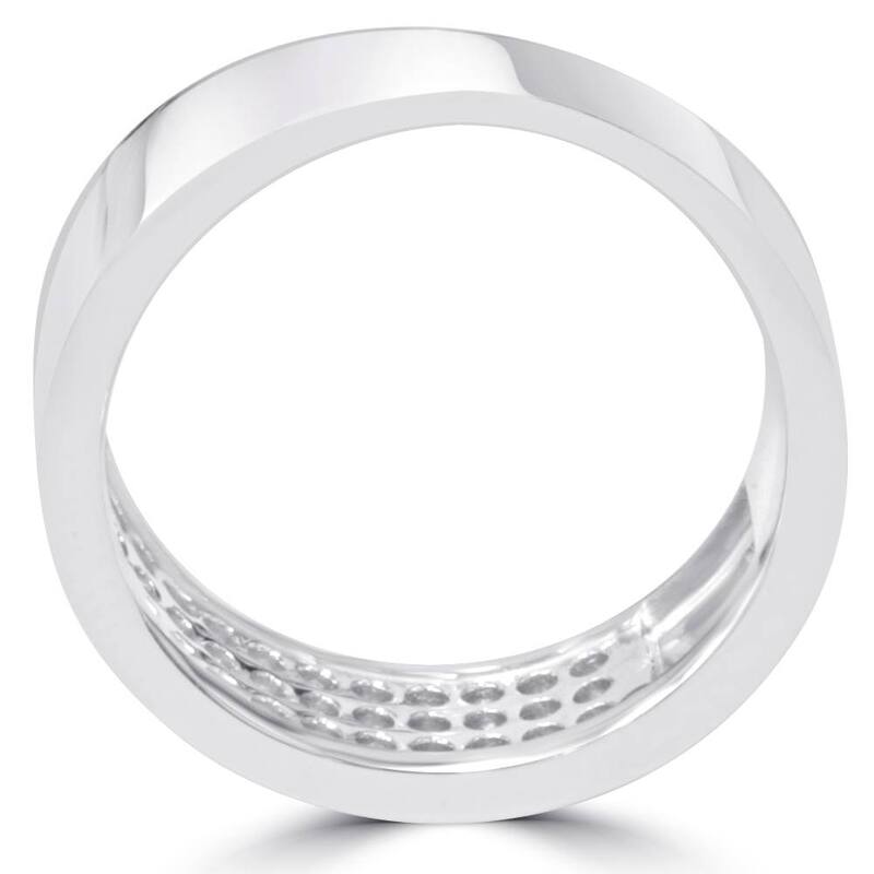1/2Ct Round Diamond Pave Wedding Anniversary Ring White Gold Lab Grown
