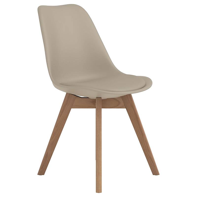 Padded Side Chair,Dining Chair with Wooden Legs (Set of 2) - Brown