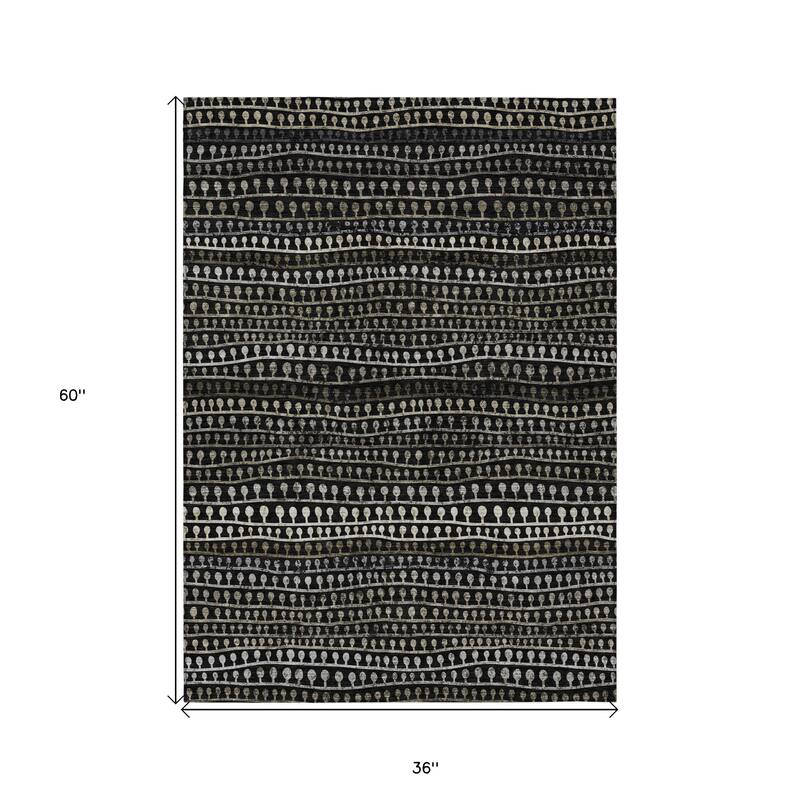 HomeRoots Striped Transitional Rectangle Outdoor Rug