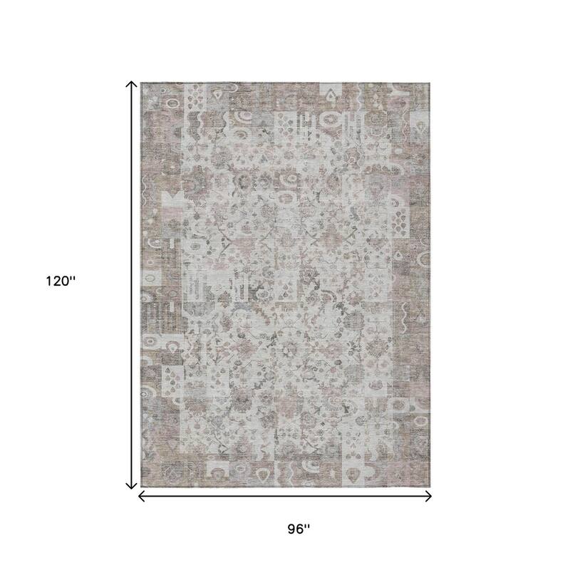 HomeRoots Patchwork Traditional Rectangle Outdoor Rug