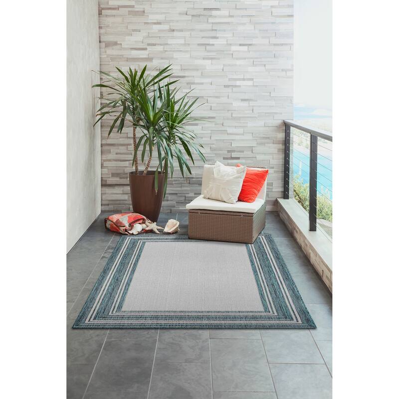 Liora Manne Carmel Multi Border Indoor/ Outdoor Area Rug
