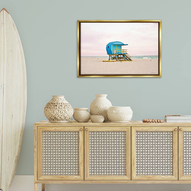 Stupell Summer Lifeguard Cabin Framed Floater Canvas Wall Art Design By Seven Trees Design