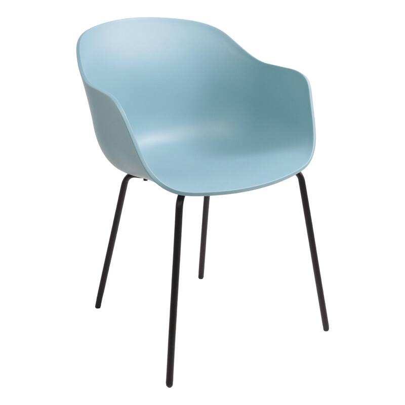 Furnish Theory Curve-K ML Indoor/Outdoor Dining Armchairs Arm Chairs w Polypropylene Shell & Powder-Coated Steel Legs (Set of 2)