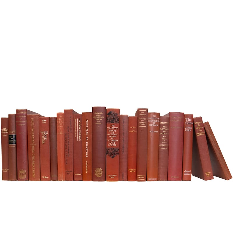 Books Red Decorative Accessories: Vintage Sienna Color By The Foot