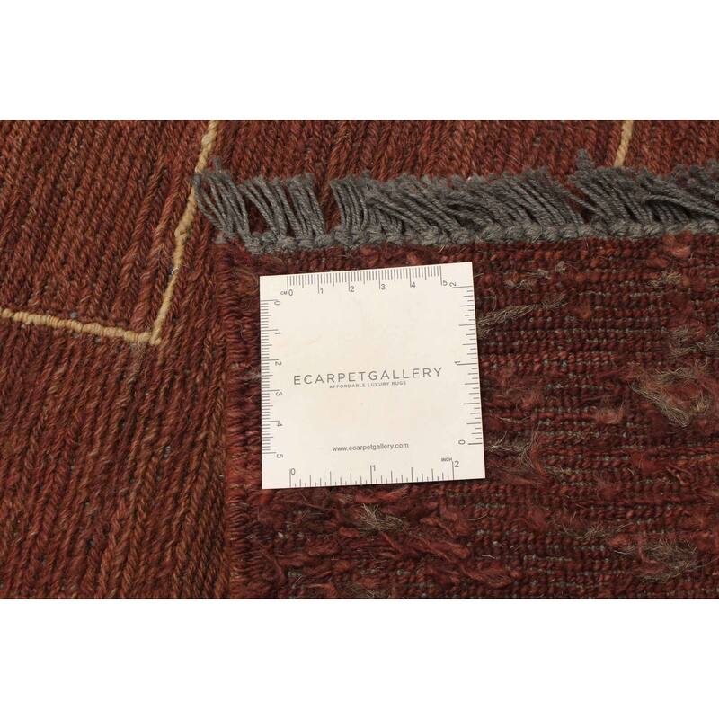ECARPETGALLERY Flat-Weave Natural Brown Wool Kilim - 2'5 x 9'4
