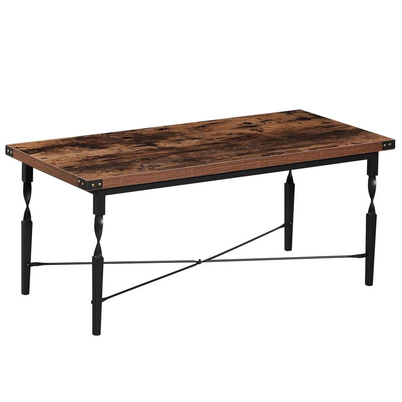 VECELO Nightstands, Coffee Table, Modern Coffee Table Sets, Rustic Brown, Set of 1/2/3 - 1-piece Coffee Table