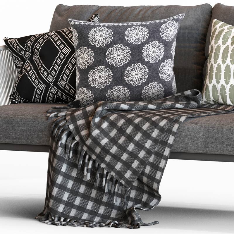Sevita Traditional Bordered Bohemian Floral Throw Pillow, Single or Set of 2