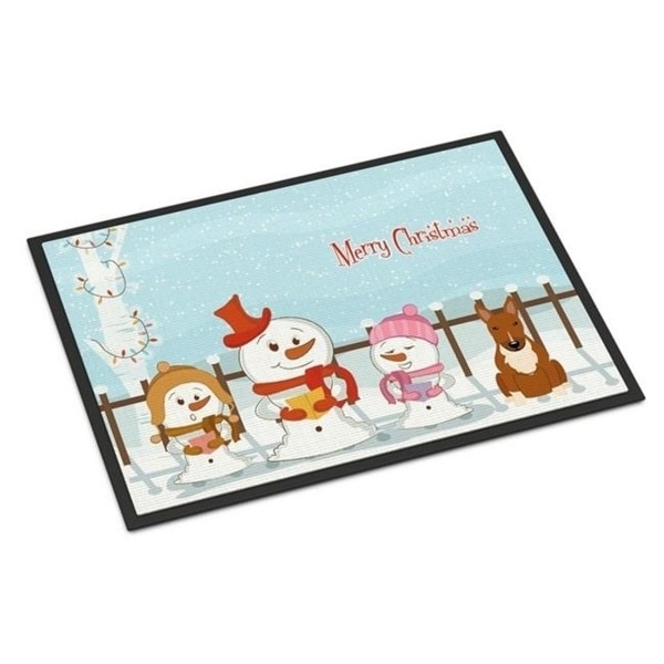 Carolines Treasures BB2465JMAT Merry Christmas Carolers Bull Terrier Red Indoor or Outdoor Mat 24 x 0.25 x 36 in.