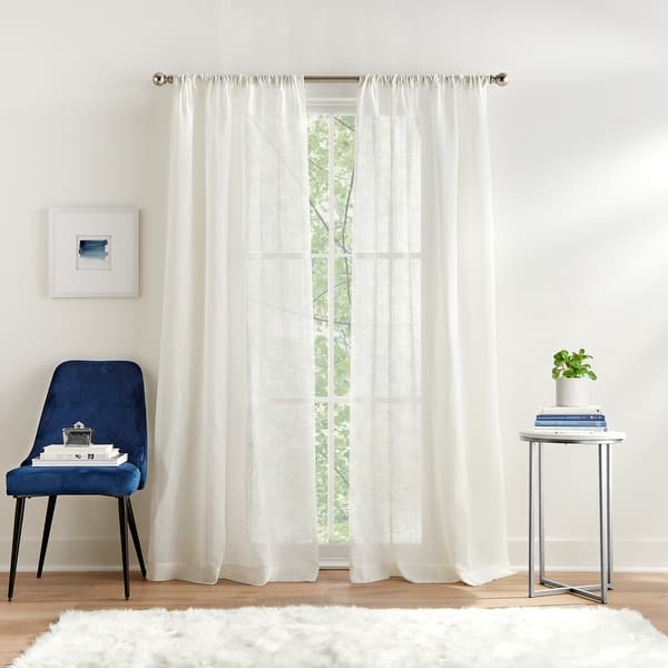 slide 2 of 10, Tommy Hilfiger Pinstripe Sheer Curtain Panel Pair