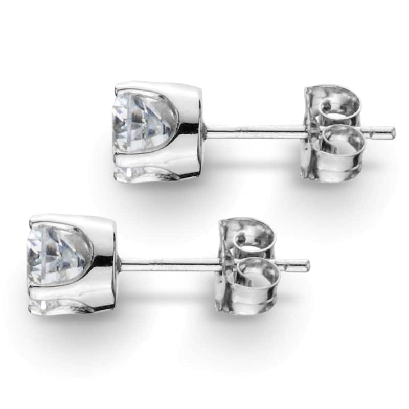 VS 2 Ct TW Round Moissanite Studs White Gold Women's Earrings