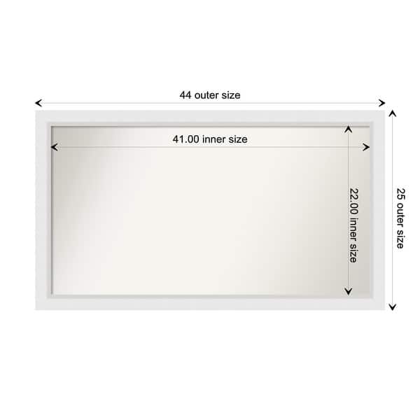dimension image slide 71 of 93, Wall Mirror Choose Your Custom Size - Extra Large, Blanco White Wood