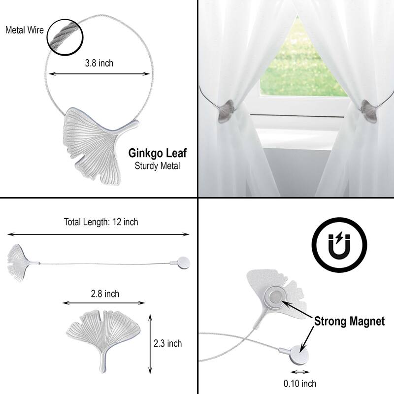 Magnetic Curtain Tieback Ginkgo Leaf Design