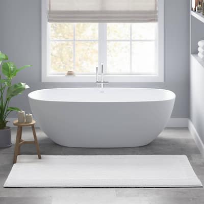 1 PCS 24x60"Tufted 3000 GSM Reversible Bath Rug White - 5' x 2'