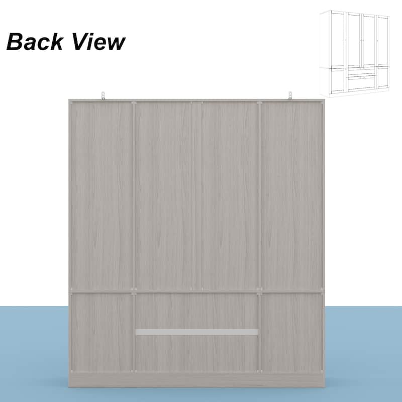 Combo Elegant Light Gray Wardrobe Modular Closet Configuration Armoire