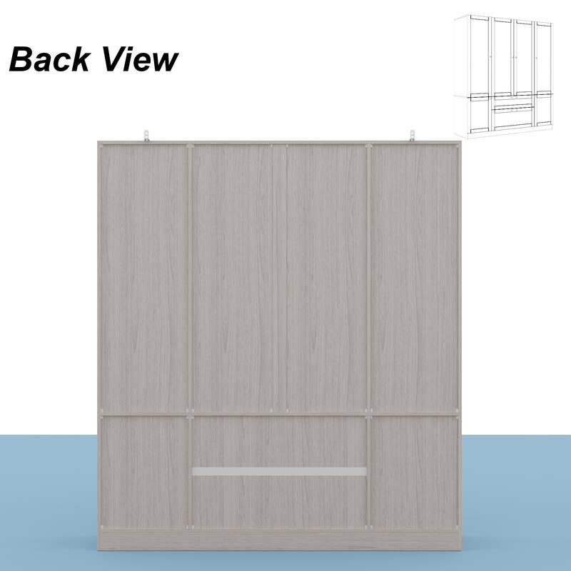 Modular Modern Glass Door Wardrobe:Storage Closet Solution Armoire