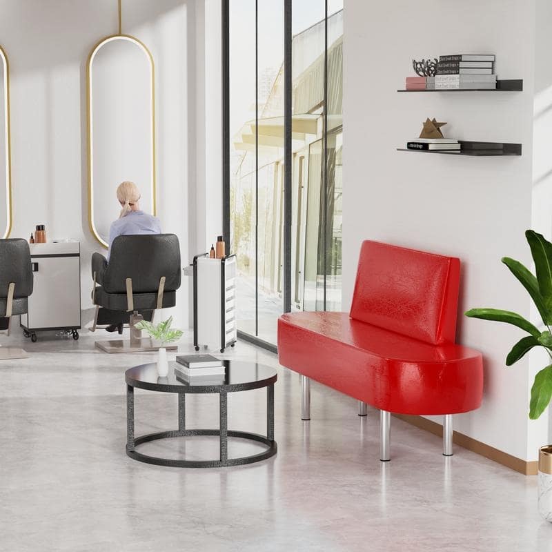 Waiting Room Benches with Backrest, PU leather