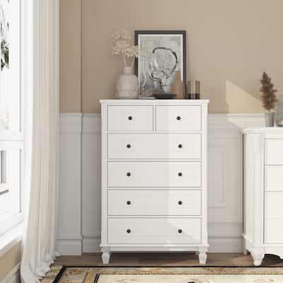 Modern Dresser with 6 Drawers Wood Chest of Storage Dressers Organizer