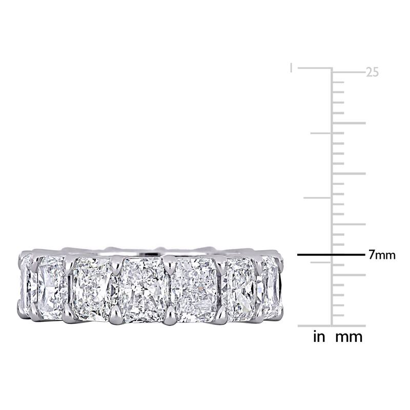 Miadora 15 3/4ct TDW Radiant Cut Diamond Full Eternity Ring in 18k White Gold