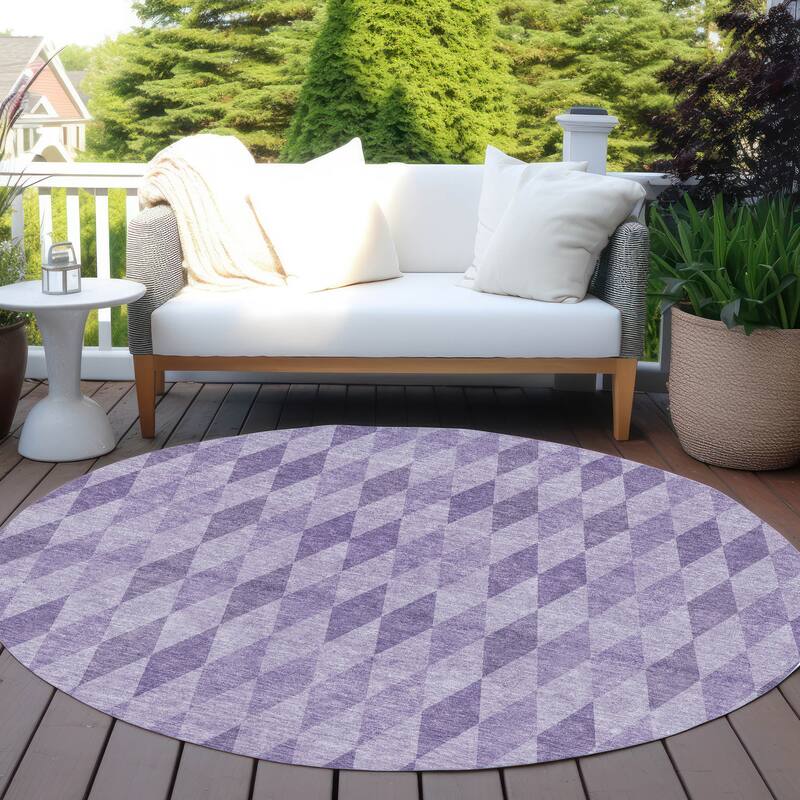 Mafi Modern Geometric Weather Resistant Blended Style Outdoor Rug